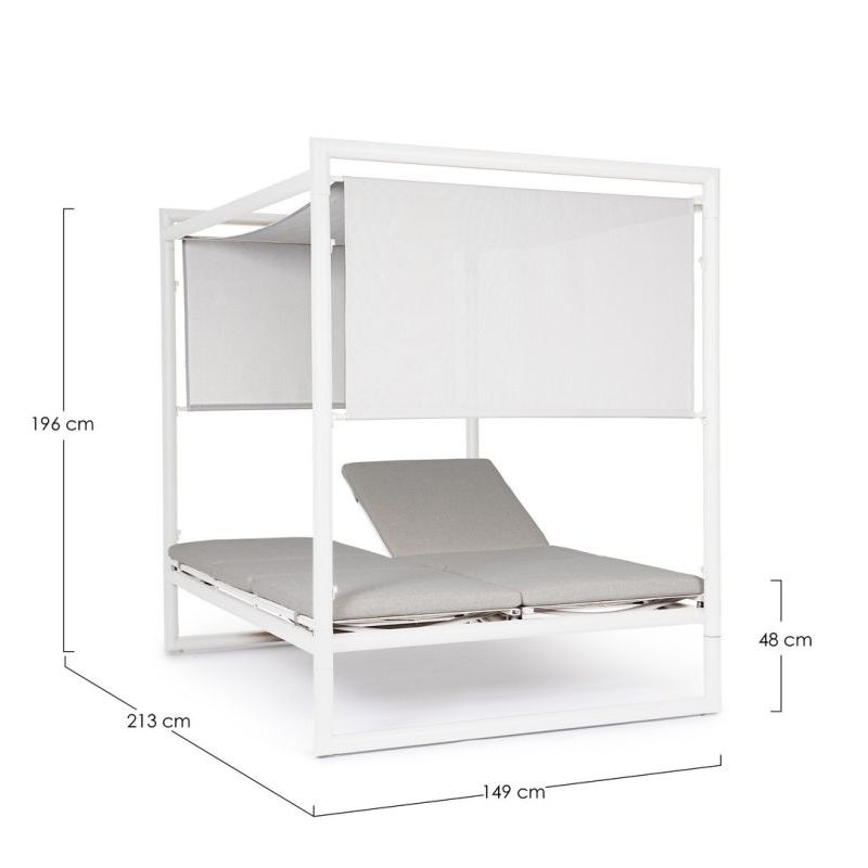 Leżak dwuosobowy z daszkiem KONNOR