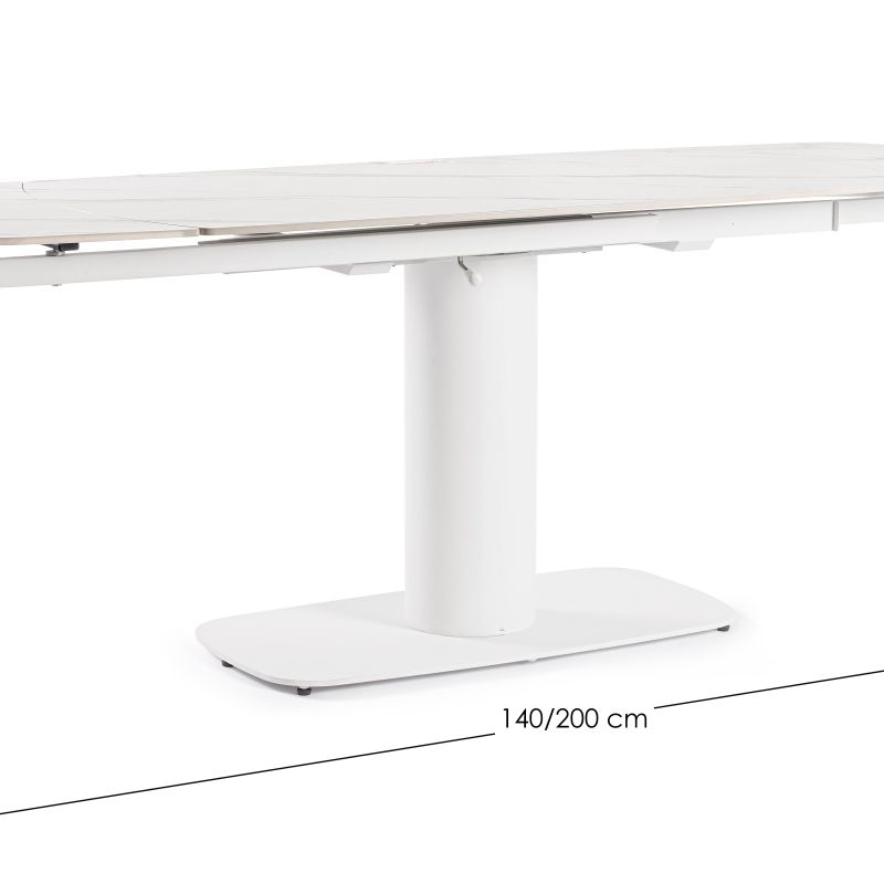 Stół jadalniany  JEREMIAS Black/White 140-200X80