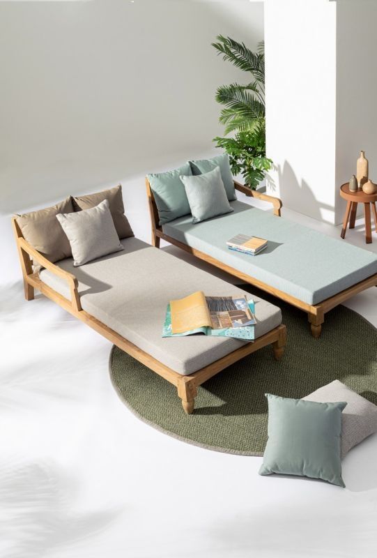 Leżak dwuosobowy BALI AQUA/WINE