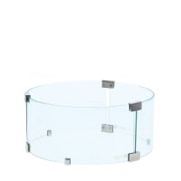 Stół z kominkiem COSILOFT Ø120cm white/teak