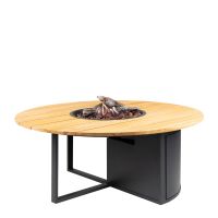 Stół z kominkiem COSILOFT Ø120cm black/teak