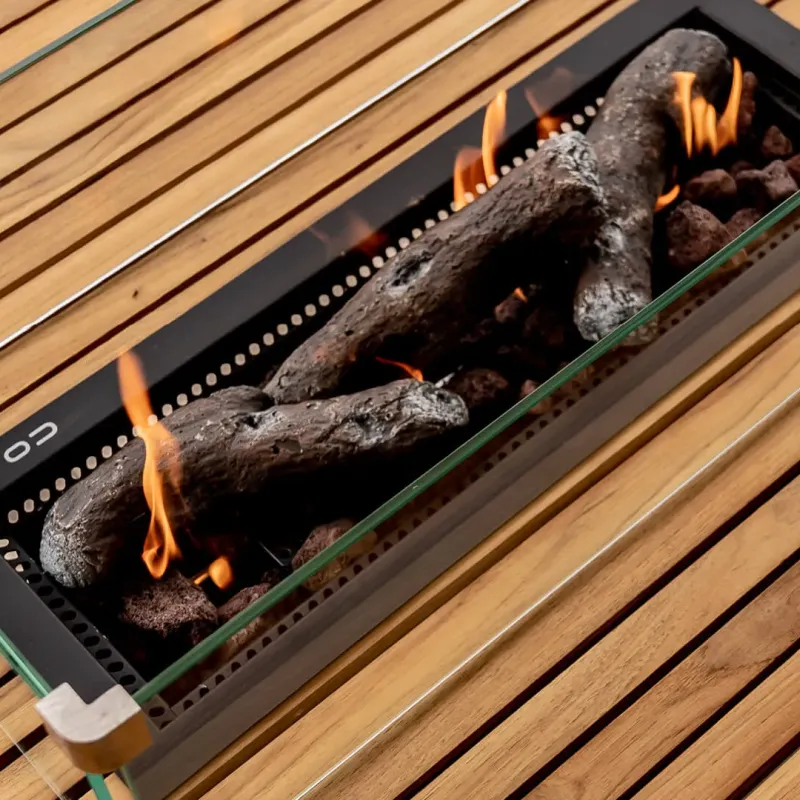 Stół z kominkiem Cosibridge 140 teak