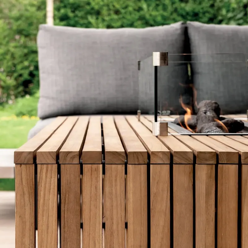 Stół z kominkiem Cosibridge 140 teak