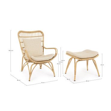 Fotel z podnóżkiem MAELA LOUNGE