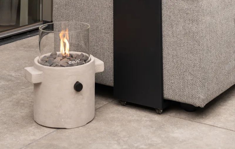 Świeca gazowa na taras Cosiscoop Craft light grey