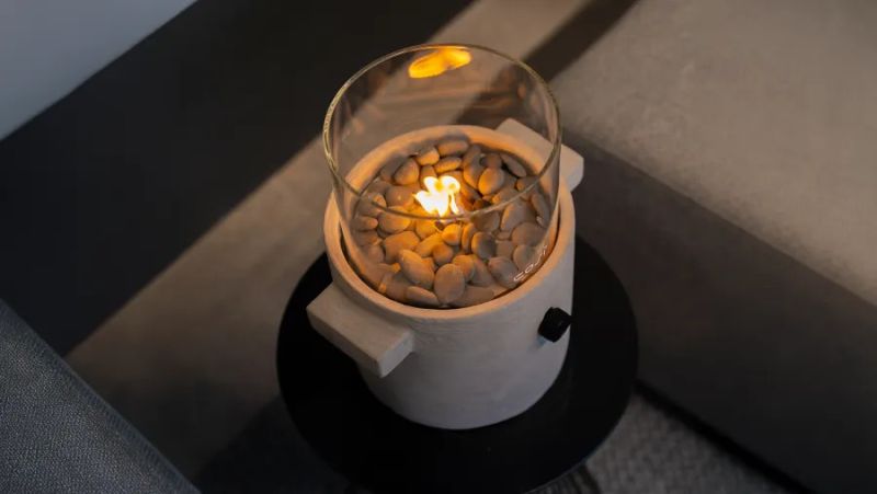 Świeca gazowa na taras Cosiscoop Craft light grey