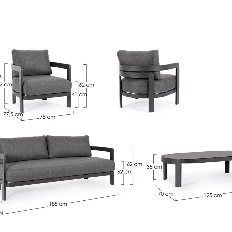 Zestaw kawowy PRESLEY CHARCOAL