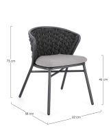 Krzesło obiadowe HARLOW CHARC QS22/GRAPHITE