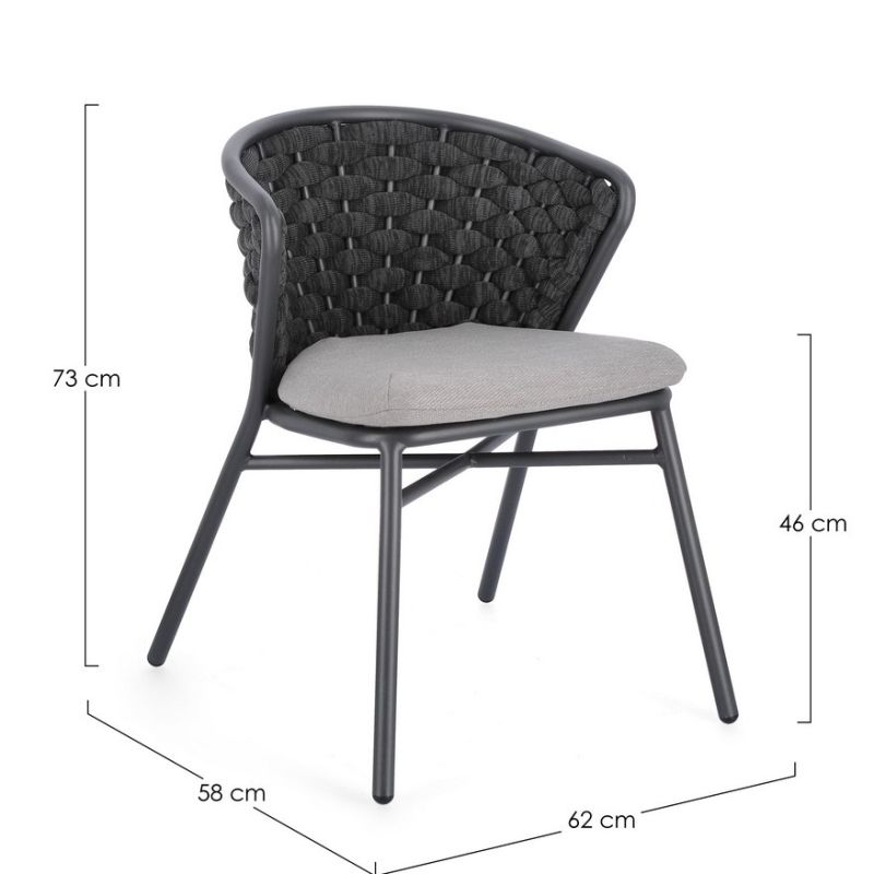 Krzesło obiadowe HARLOW CHARC QS22/GRAPHITE