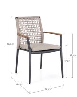 Krzesło obiadowe MADDOX CHARCOAL