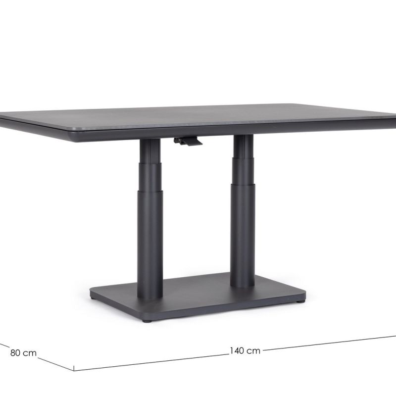 Stół MIGUEL 140x80x51/72 CHARCOAL