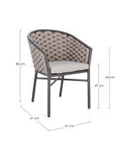 Krzesło obiadowe MARGALIDA CHARC/KHAKI