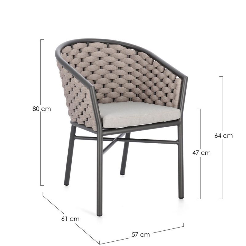 Krzesło obiadowe MARGALIDA CHARC/KHAKI