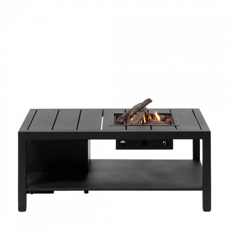Stół z kominkiem CosiFlow straight anthracite 120x80 cm