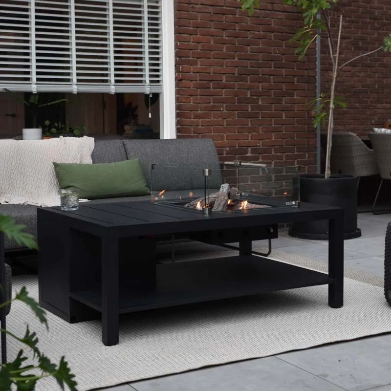 Обігрівач-стіл-камін Cosiloft, black/teak