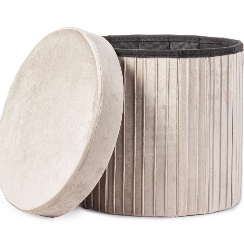Pufa JOCELYN ROUND BEIGE VELVET