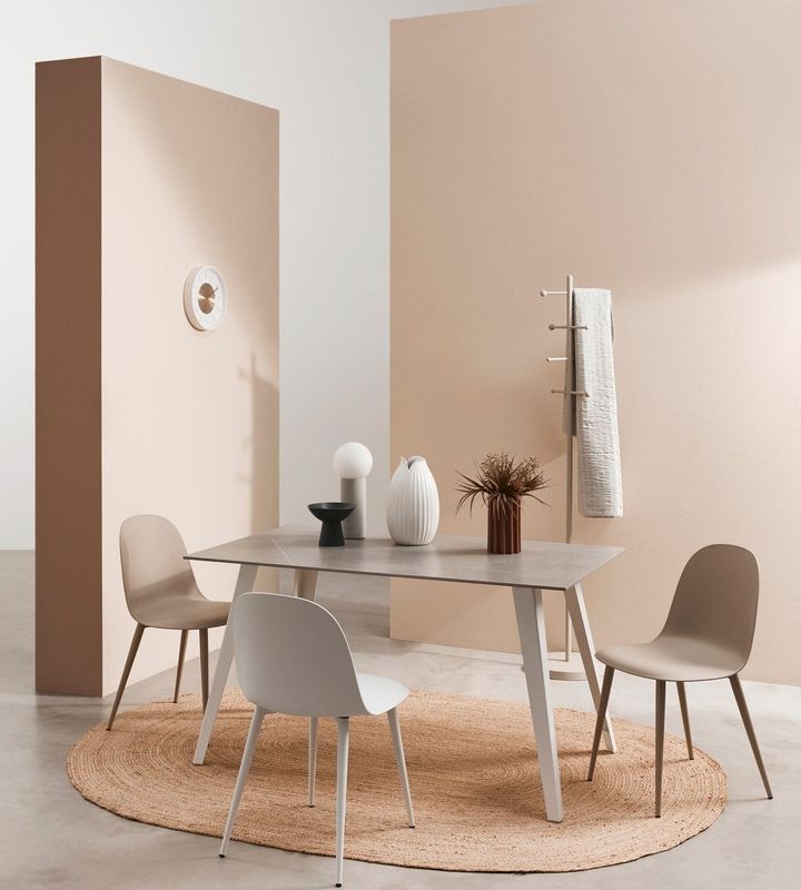 Stół jadalniany ARJETA WHITE/BLACK TABLE 140x80x76h