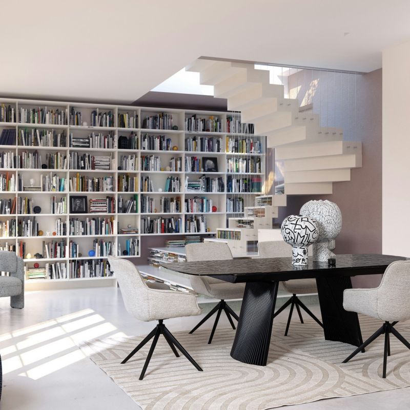 Stół jadalniany OLIVER GLASS 180-220x90x75h