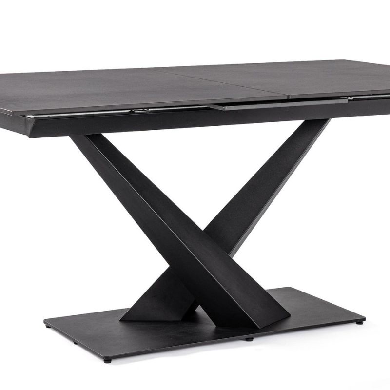 Stół jadalniany  JOHANNES White/ Black 160-200X90