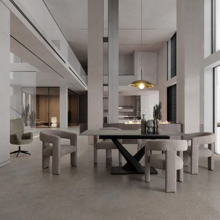 Stół jadalniany  JOHANNES White/ Black 160-200X90