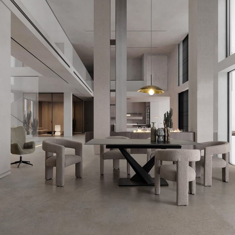 Stół jadalniany  JOHANNES White/ Black 160-200X90