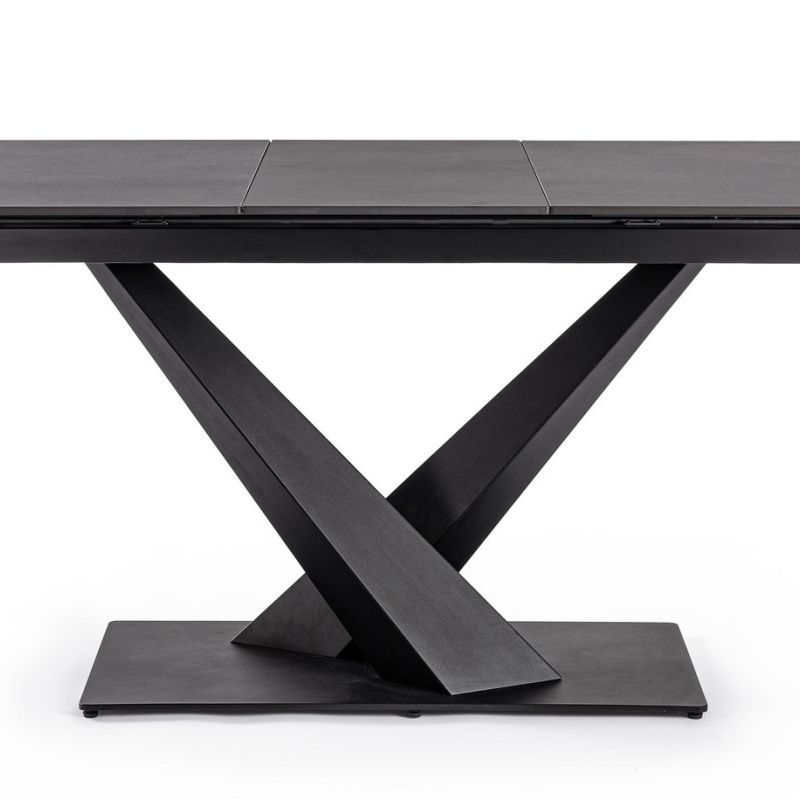 Stół jadalniany  JOHANNES White/ Black 160-200X90