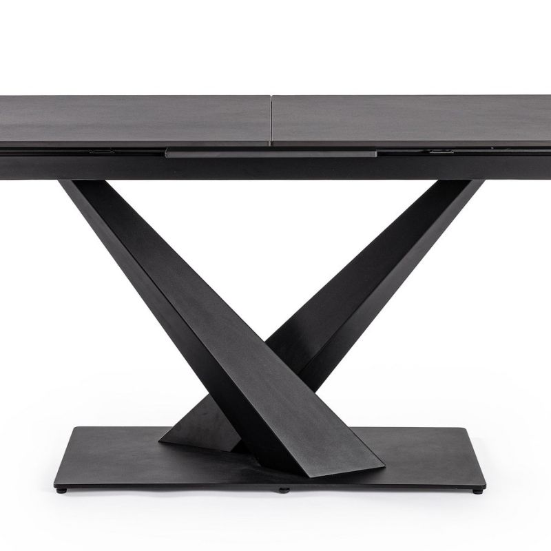 Stół jadalniany  JOHANNES White/ Black 160-200X90