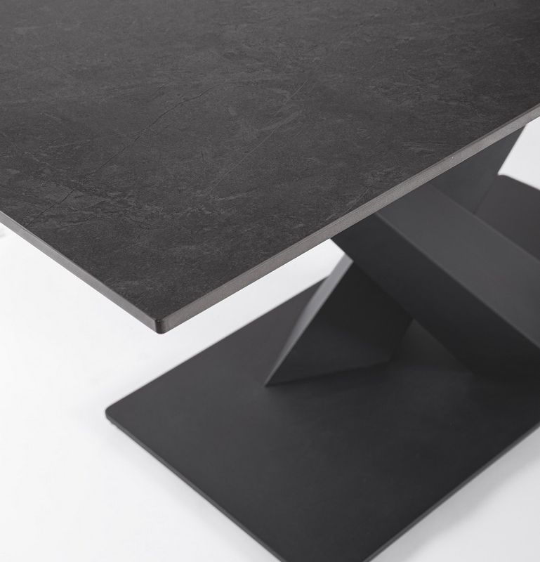 Stół jadalniany  JOHANNES White/ Black 160-200X90