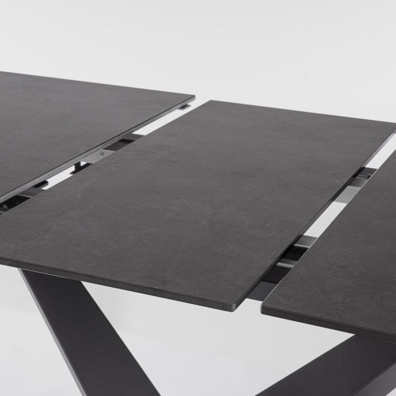 Stół jadalniany  JOHANNES White/ Black 160-200X90