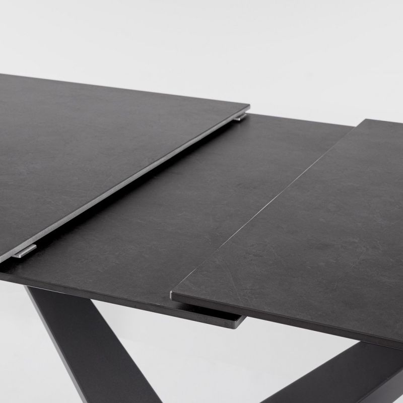 Stół jadalniany  JOHANNES White/ Black 160-200X90