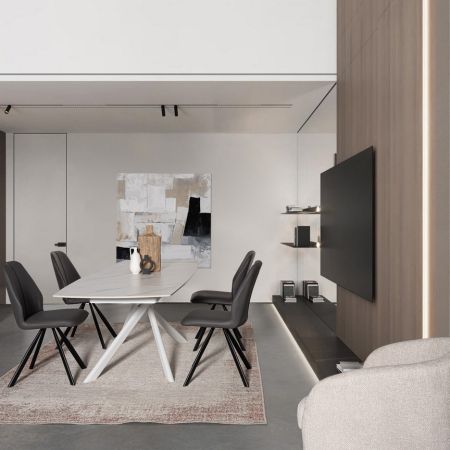 Stół jadalniany JOAKIM White/Black 160-240X90