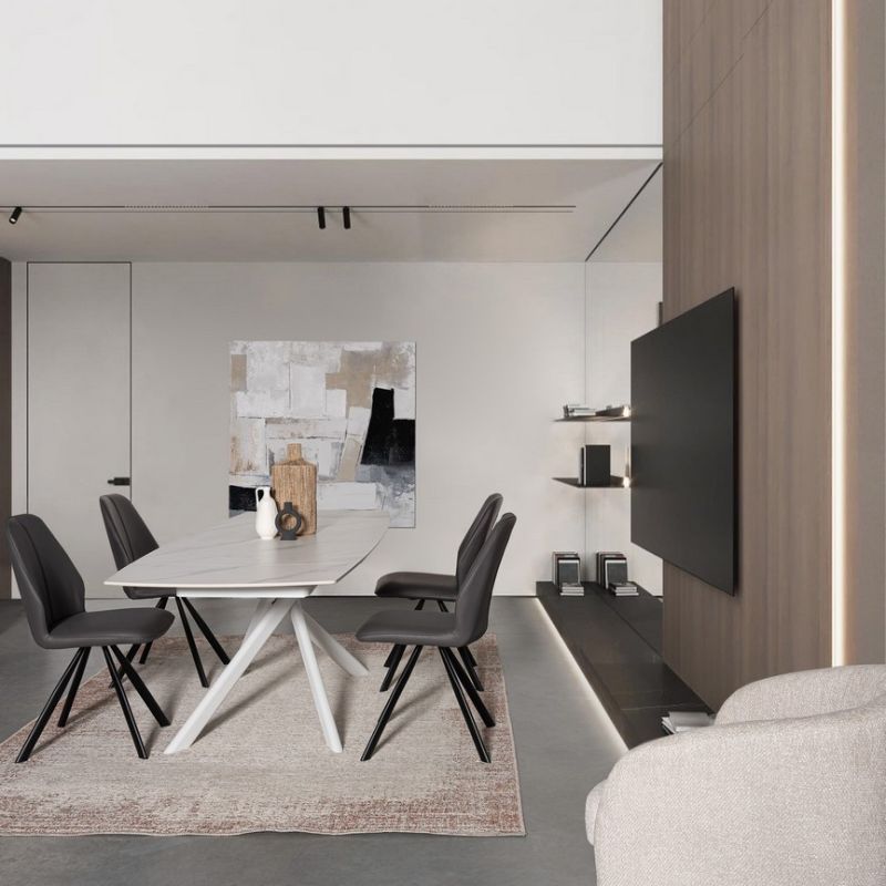 Stół jadalniany JOAKIM White/Black 160-240X90