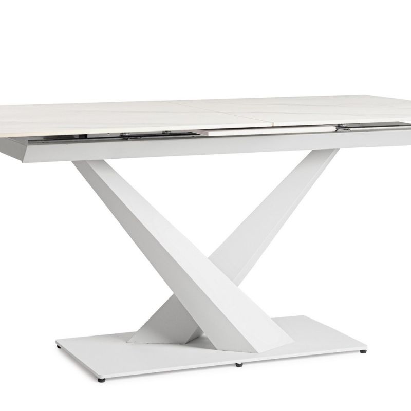 Stół jadalniany  JOHANNES White/ Black 160-200X90