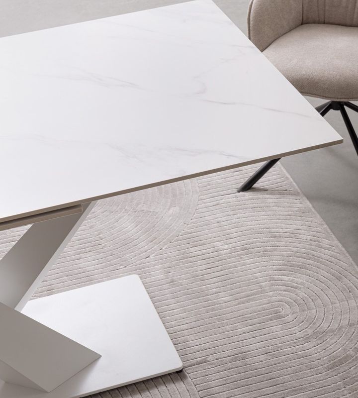 Stół jadalniany  JOHANNES White/ Black 160-200X90