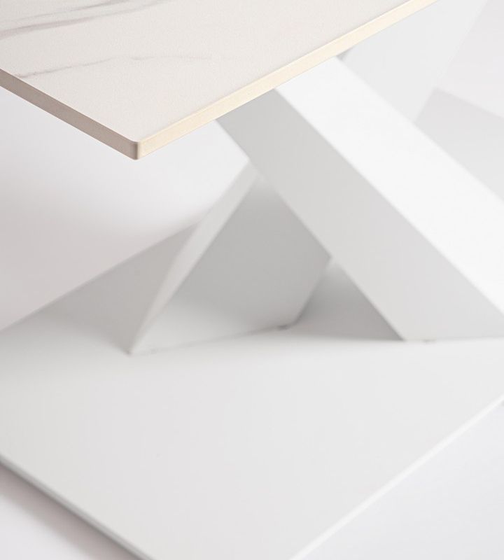 Stół jadalniany  JOHANNES White/ Black 160-200X90