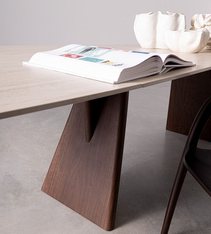 Stół jadalniany MAIKKI WALN/TRAV 200/300X100