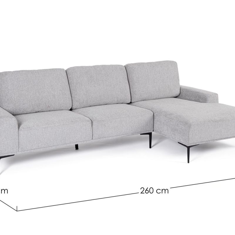 Narożnik z szezlongiem WASHINGTON GREY