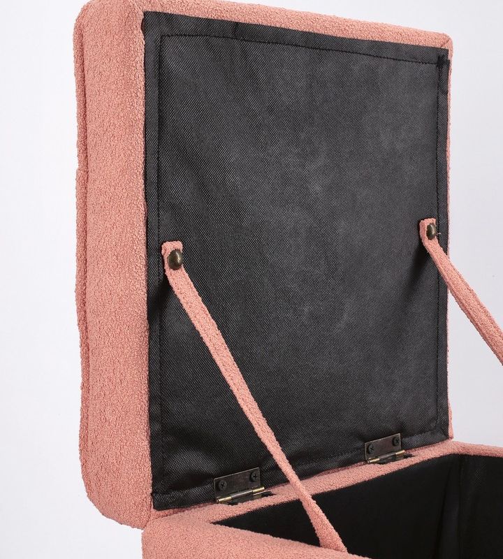 Zestaw 3w1 – ławka i dwie pufy Bouclé