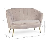 Sofa dwuosobowa GILIOLA LIGHT GREY