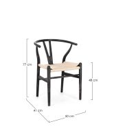 Krzesło obiadowe ARTEMIA BLACK/ NATURAL