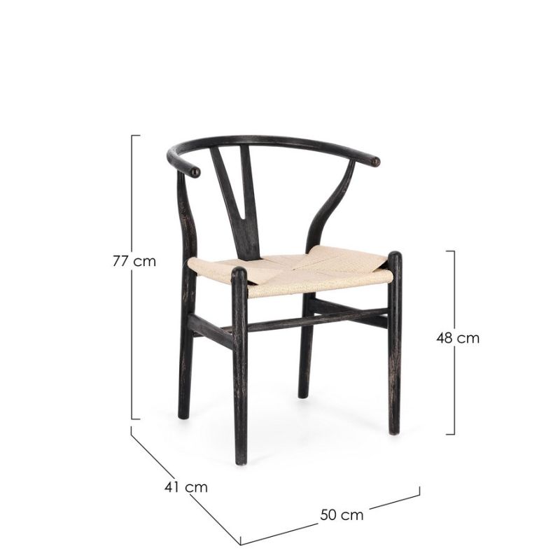 Krzesło obiadowe ARTEMIA BLACK/ NATURAL