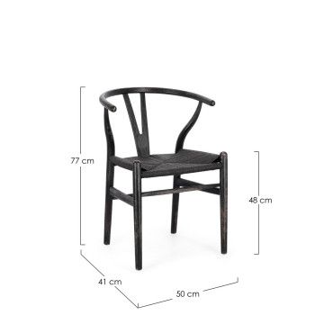 Krzesło obiadowe ARTEMIA NATURAL/BLACK