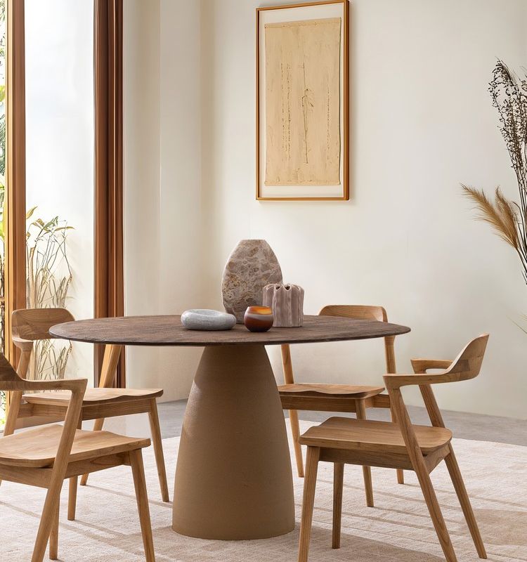 Stół jadalniany STANLEY  Φ140x 76h BLACK/BROWN