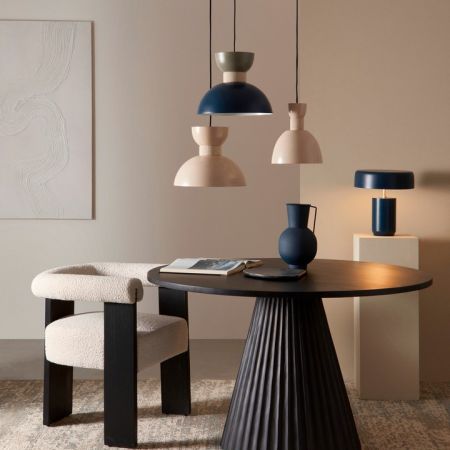 Stół jadalniany ORISSA BLACK/NATURAL   Ø120x76h