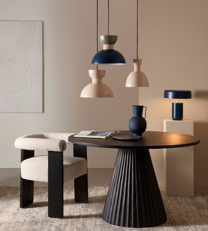 Stół jadalniany ORISSA BLACK/NATURAL   Ø120x76h