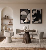 Stół jadalniany ORISSA BLACK/NATURAL   Ø120x76h