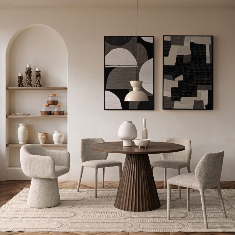 Stół jadalniany ORISSA BLACK/NATURAL   Ø120x76h