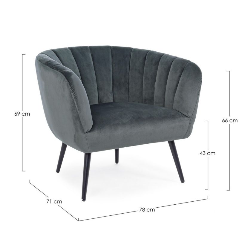 Fotel AVRIL PEACOCK GREY/BLUE