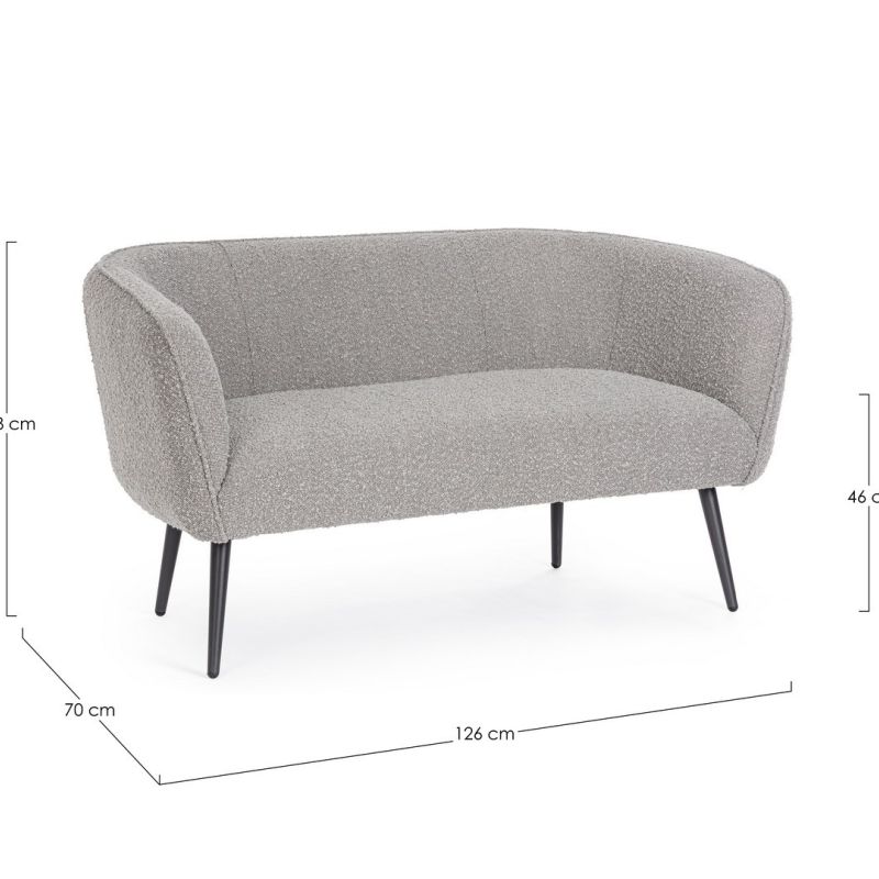 Sofa dwuosobowa AVRIL GREY BOUCLE'