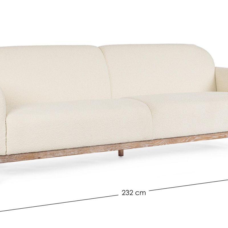 Sofa trzyosobowa DETROIT NATURAL BOUCLE'